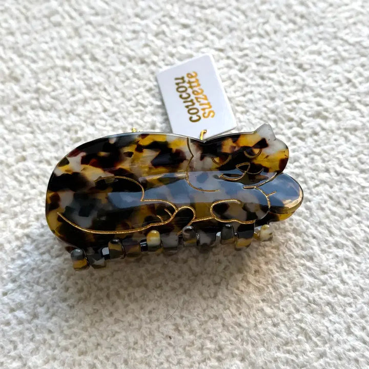 [BUNJANG] CooCooSujeTte Tortoiseshell Cat Hair Clip (Gift Package) / 쿠쿠수제뜨 토터쉘 고양이 집게핀  (선물포장 풀세트)