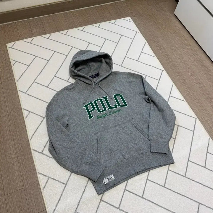 [BUNJANG] Polo Varsity Logo Embroidered Fleece Hoodie / (새제품/M) 폴로 로고 자수 프리스 후드 (기모제품)