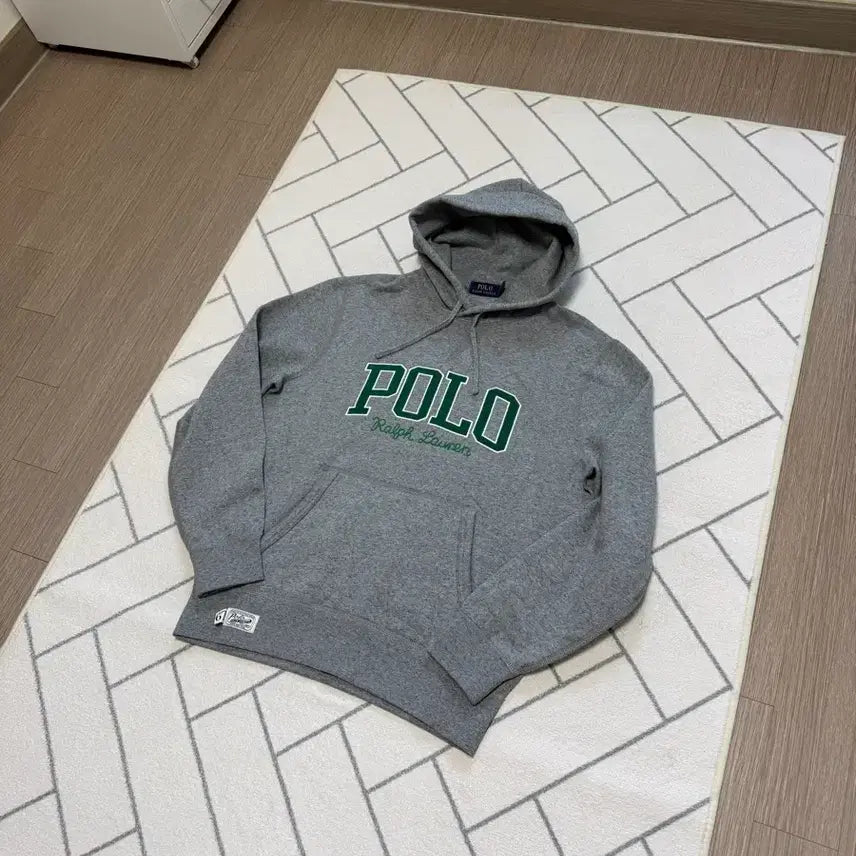 [BUNJANG] Polo Varsity Logo Embroidered Fleece Hoodie / (새제품/M) 폴로 로고 자수 프리스 후드 (기모제품)