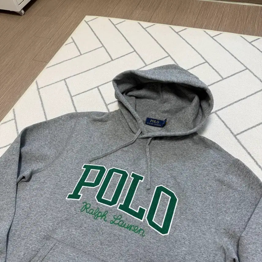 [BUNJANG] Polo Varsity Logo Embroidered Fleece Hoodie / (새제품/M) 폴로 로고 자수 프리스 후드 (기모제품)