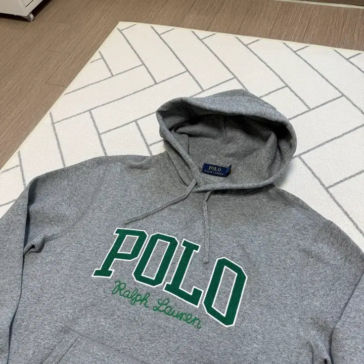 [BUNJANG] Polo Varsity Logo Embroidered Fleece Hoodie / (새제품/M) 폴로 로고 자수 프리스 후드 (기모제품)
