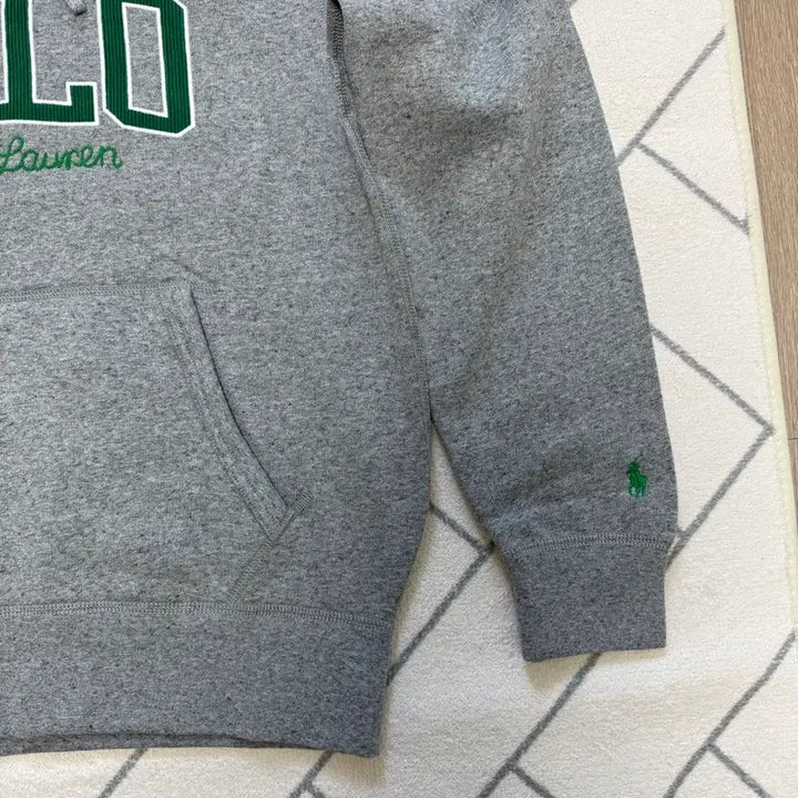 [BUNJANG] Polo Varsity Logo Embroidered Fleece Hoodie / (새제품/M) 폴로 로고 자수 프리스 후드 (기모제품)