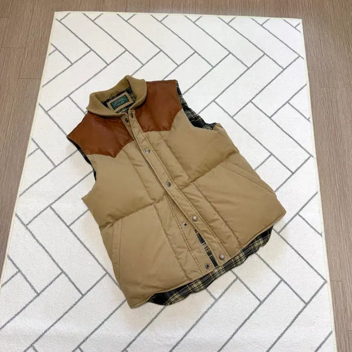 [BUNJANG] Polo Ralph Lauren Country Leather Yoke Down Vest / (A급/S) 폴로 컨트리 라인 레더요크 다운베스트