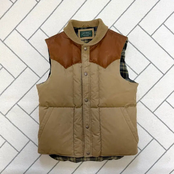 [BUNJANG] Polo Ralph Lauren Country Leather Yoke Down Vest / (A급/S) 폴로 컨트리 라인 레더요크 다운베스트