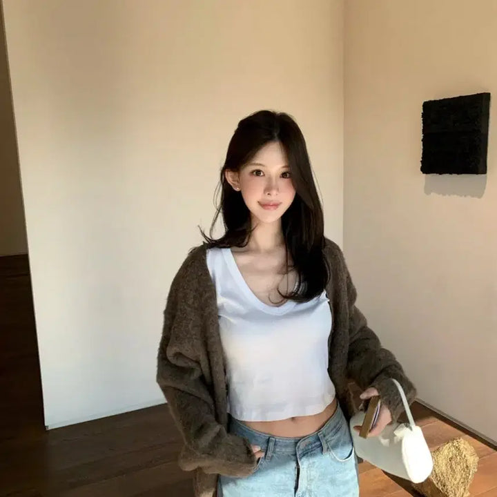 [BUNJANG] Senne Slim V-Neck T-Shirt / 센느 마켓 Senne 슬림 브이 티 (새제품)