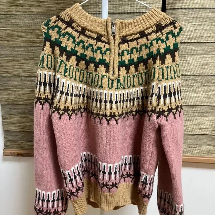 [BUNJANG] Nordic Pattern Half-Zip Knit / 노르틱패턴 니트