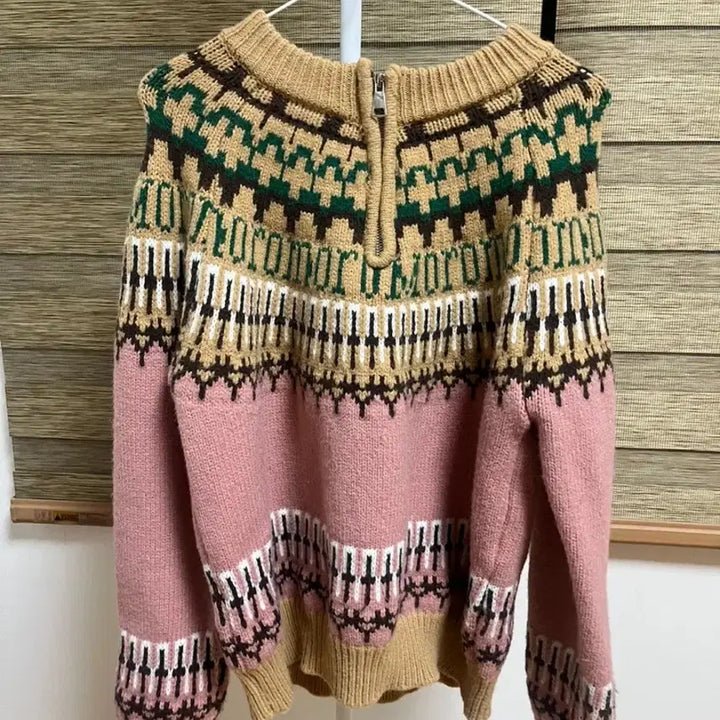 [BUNJANG] Nordic Pattern Half-Zip Knit / 노르틱패턴 니트