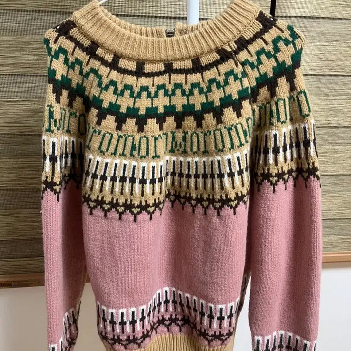 [BUNJANG] Nordic Pattern Half-Zip Knit / 노르틱패턴 니트