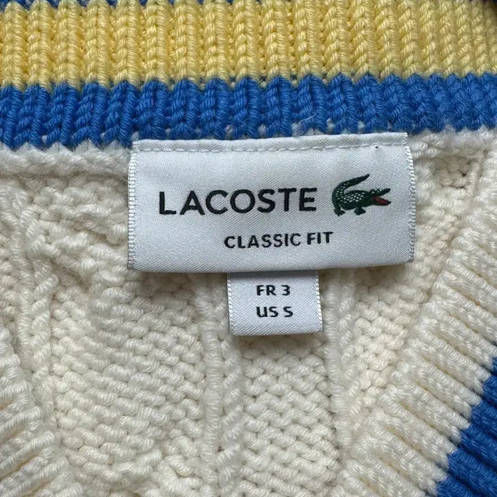 [BUNJANG] Lacoste Knit Vest Ivory / 라코스테 니트 조끼 아이보리