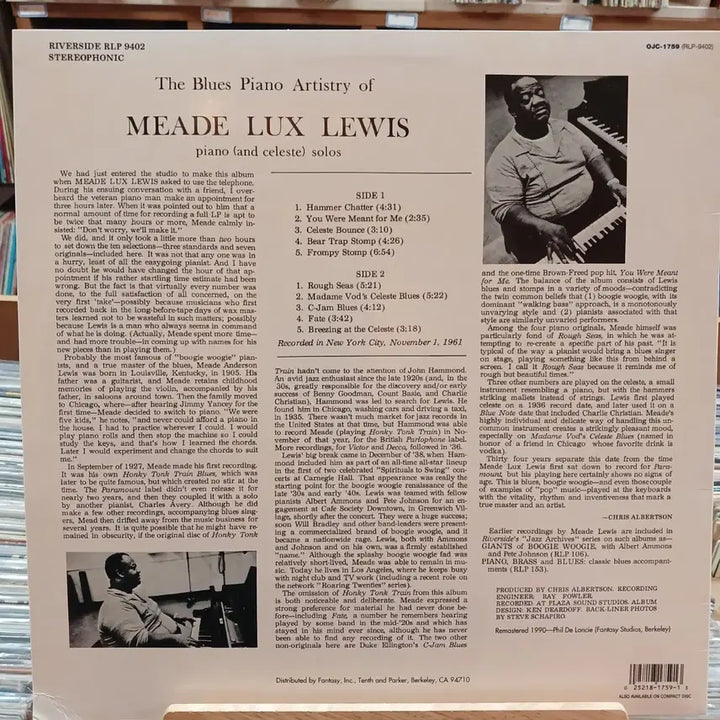 [BUNJANG] MEADE LUX LEWIS LP / 재즈 블루스 피아노 아티스트 MEADE LUX LEWIS LP
