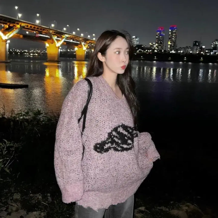 [BUNJANG] TheOpenProduct Saturn Jacquard Knit / 오픈와이와이 니트