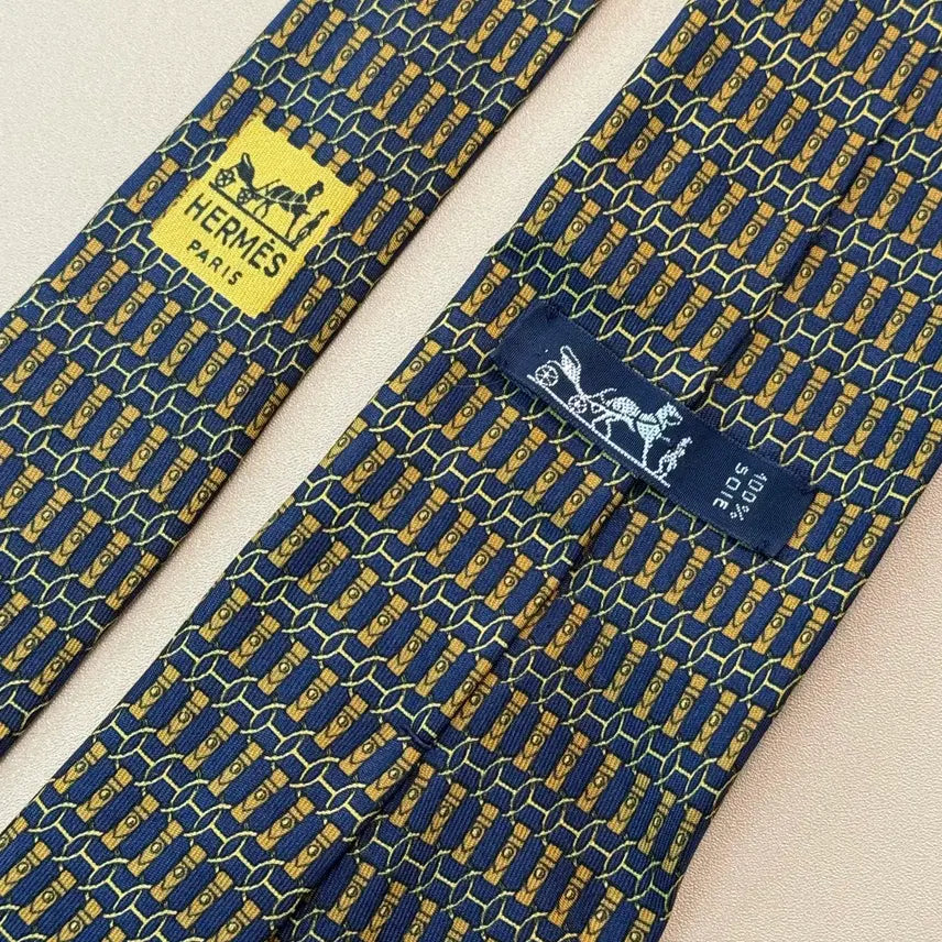 [BUNJANG] Hermes Vintage Retro Silk Necktie / 에르메스 Hermes 빈티지 레트로 실크 넥타이