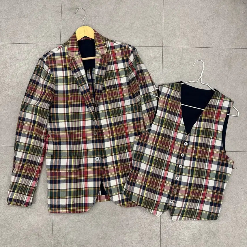 [BUNJANG] Polo Ralph Lauren Madras Vest Jacket / 폴로 랄프로렌 마드라스 베스트 자켓(95-100)