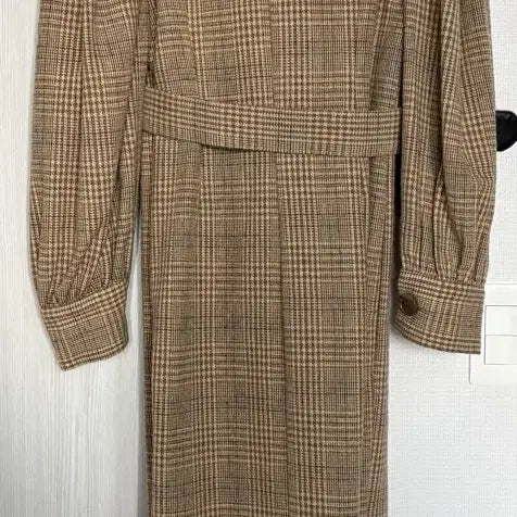 [BUNJANG] Check Pattern Long Coat Dress / 체크 패턴 롱 코트 원피스