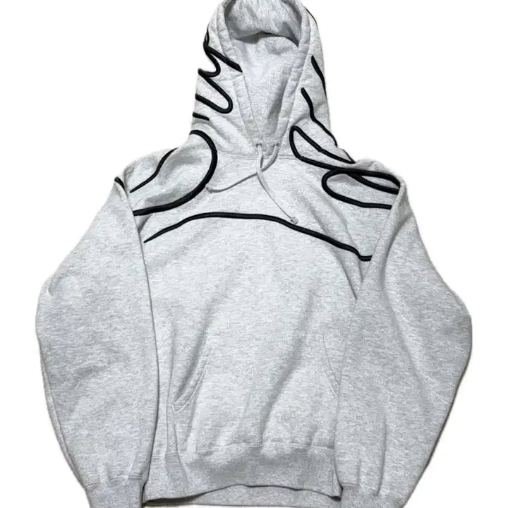 [BUNJANG] Supreme Script Logo Hooded Sweatshirt Ash Gray 25SS / 슈프림 숄더 스크립트 후드 스웨트셔츠 애쉬 그레이 25SS