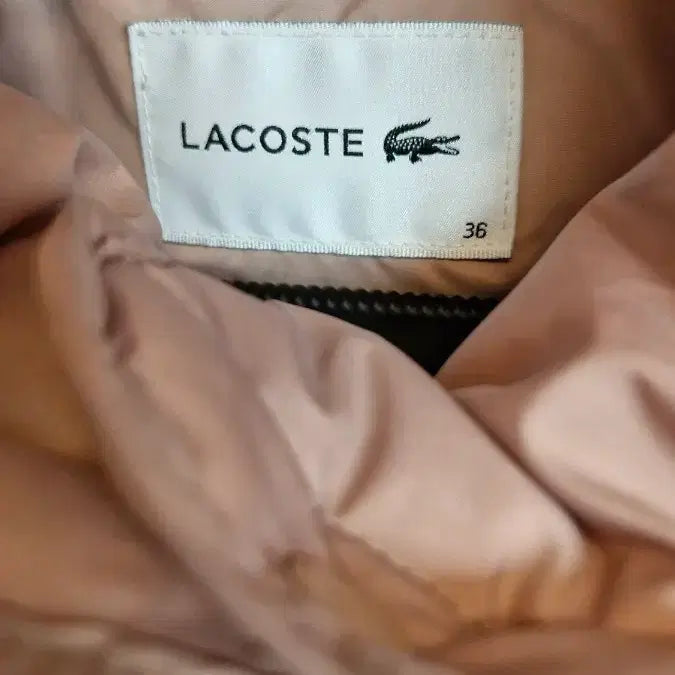 [BUNJANG] Lacoste (Female 95) Quilted Goose Down Long Padded Jacket / 라코스테(여95) 인디핑크 퀼팅 구스다운롱 패딩