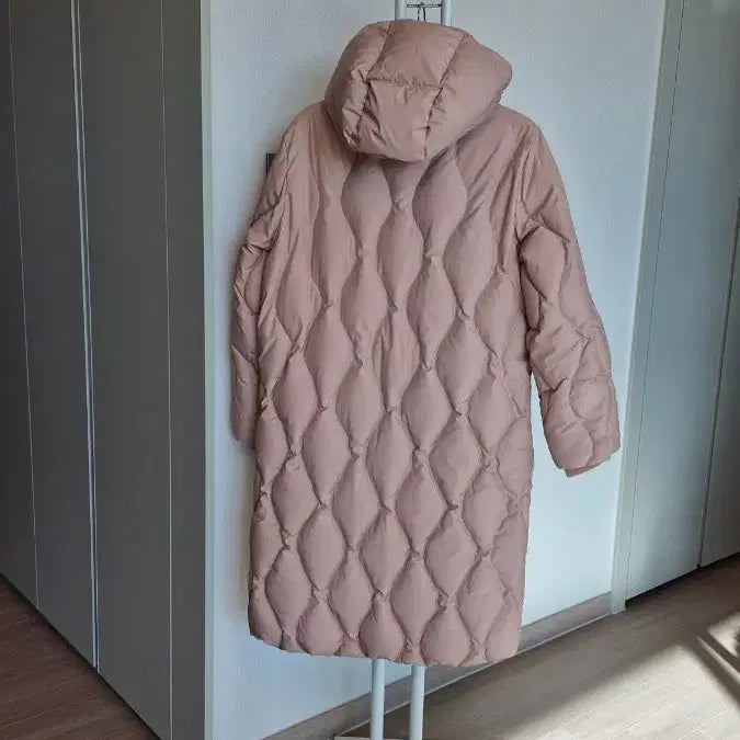 [BUNJANG] Lacoste (Female 95) Quilted Goose Down Long Padded Jacket / 라코스테(여95) 인디핑크 퀼팅 구스다운롱 패딩