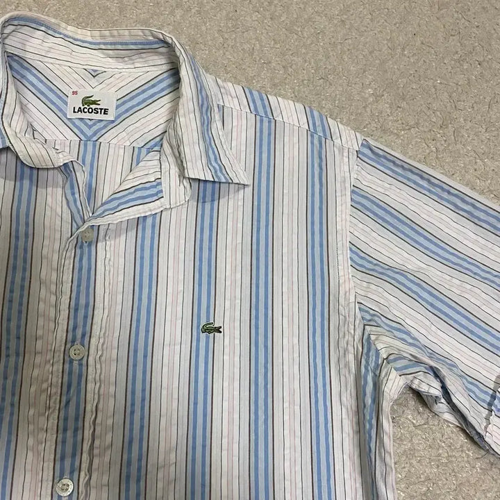 [BUNJANG] Lacoste Striped Short Sleeve Shirt / 라코스테 스트라이프 반팔 셔츠 95