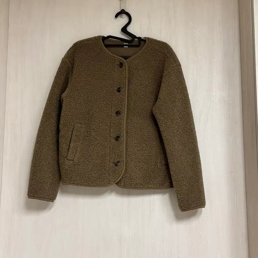 [BUNJANG] Uniqlo Fleece 뽀글이 Jacket Brown S Size / 유니클로 플리스 뽀글이 자켓 브라운 s사이즈