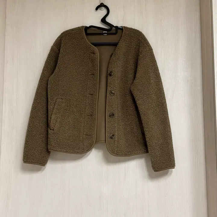 [BUNJANG] Uniqlo Fleece 뽀글이 Jacket Brown S Size / 유니클로 플리스 뽀글이 자켓 브라운 s사이즈