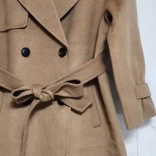 [BUNJANG] Camel Long Handmade Coat / 봄  새상품 카멜색 롱 핸드메이드 코트  55  66  통통66까지