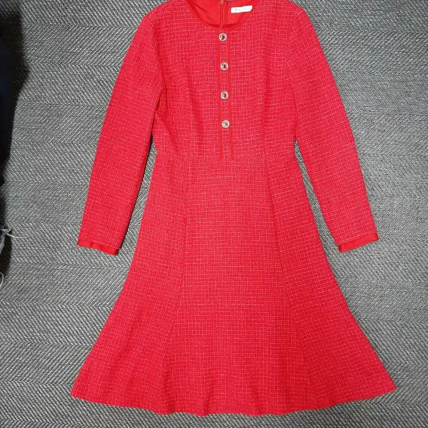 [BUNJANG] It MICHAA Red Tweed Dress / 잇미샤 빨간색 트위드 원피스
