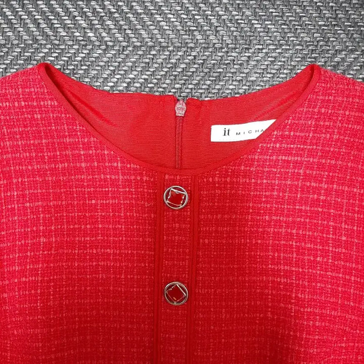 [BUNJANG] It MICHAA Red Tweed Dress / 잇미샤 빨간색 트위드 원피스