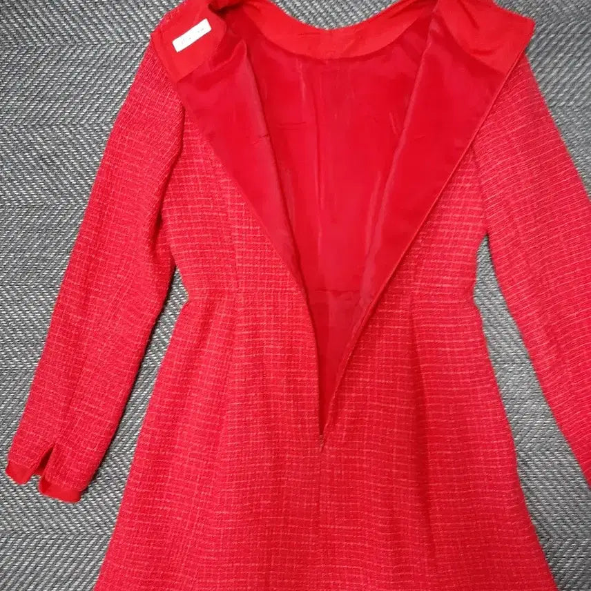 [BUNJANG] It MICHAA Red Tweed Dress / 잇미샤 빨간색 트위드 원피스