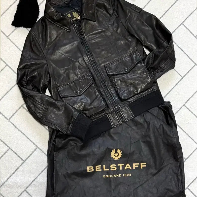 [BUNJANG] Belstaff Chart A-2 Leather Jacket / (새제품/IT46) 벨스타프 쉬어링카라 Chart A-2레더 자켓