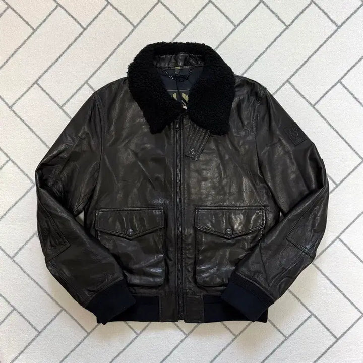 [BUNJANG] Belstaff Chart A-2 Leather Jacket / (새제품/IT46) 벨스타프 쉬어링카라 Chart A-2레더 자켓