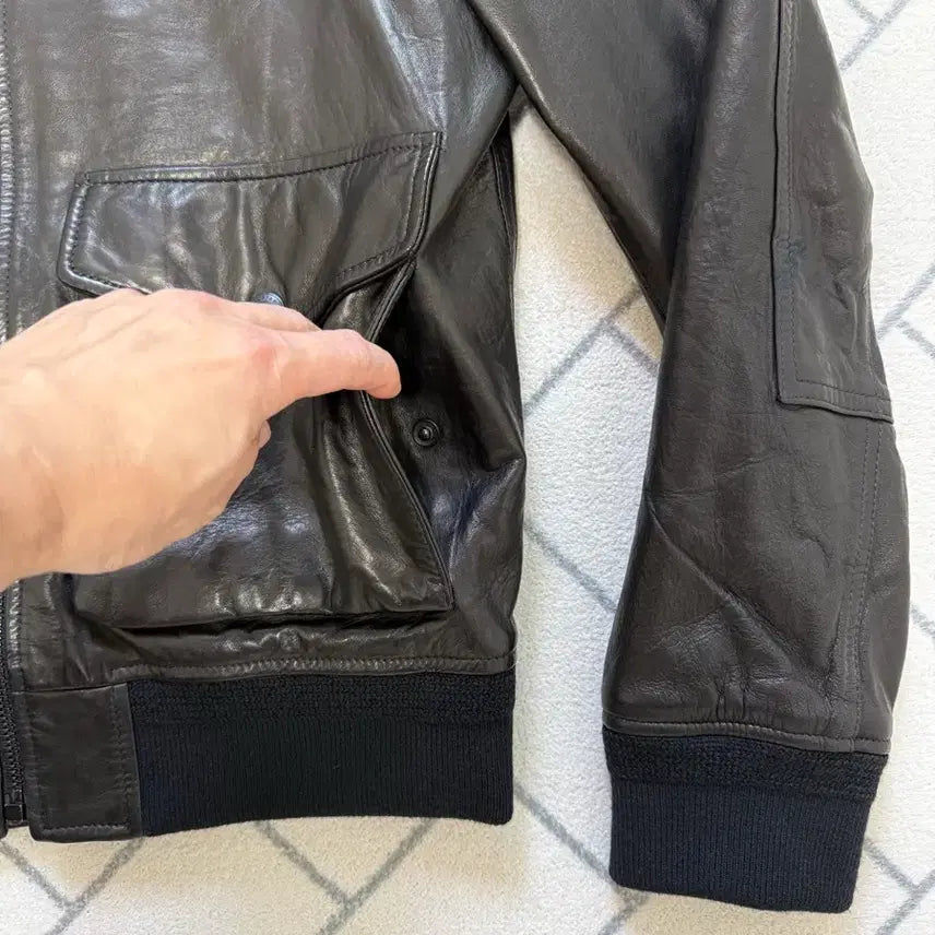 [BUNJANG] Belstaff Chart A-2 Leather Jacket / (새제품/IT46) 벨스타프 쉬어링카라 Chart A-2레더 자켓