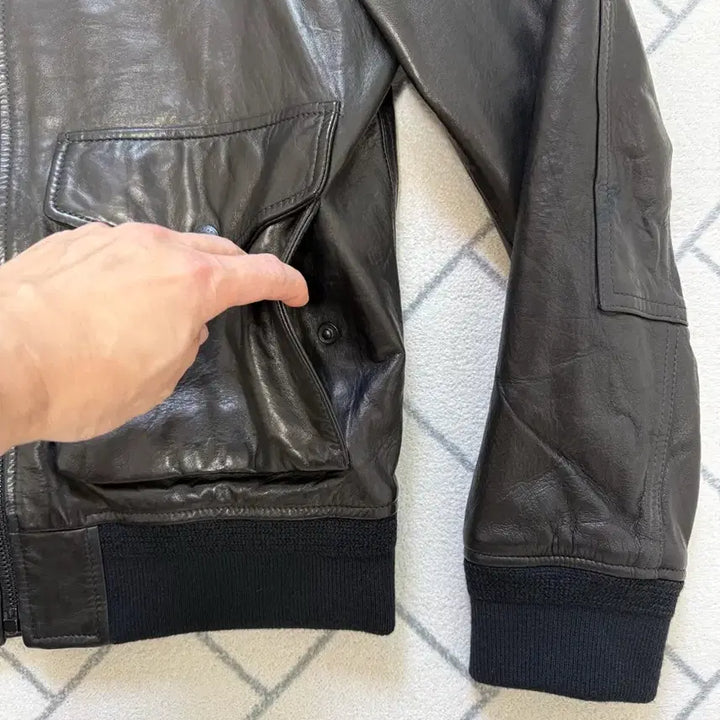 [BUNJANG] Belstaff Chart A-2 Leather Jacket / (새제품/IT46) 벨스타프 쉬어링카라 Chart A-2레더 자켓