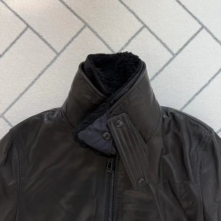 [BUNJANG] Belstaff Chart A-2 Leather Jacket / (새제품/IT46) 벨스타프 쉬어링카라 Chart A-2레더 자켓