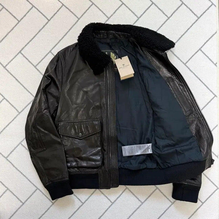 [BUNJANG] Belstaff Chart A-2 Leather Jacket / (새제품/IT46) 벨스타프 쉬어링카라 Chart A-2레더 자켓