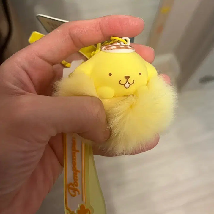 [BUNJANG] Sanrio Pompompurin Plush Keyring / 산리오 폼폼푸린 털 키링 새상품