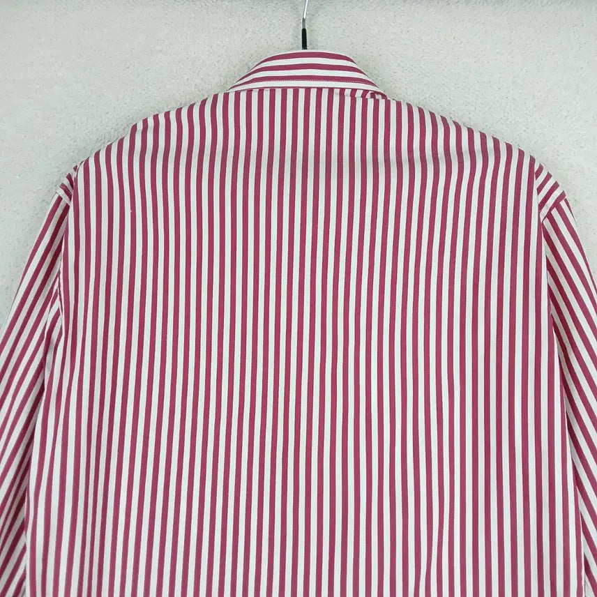 [BUNJANG] Red and White Stripe Long Sleeve Shirt (Size 55) / 여성 레드 화이트 스트라이프 긴팔 셔츠(55)