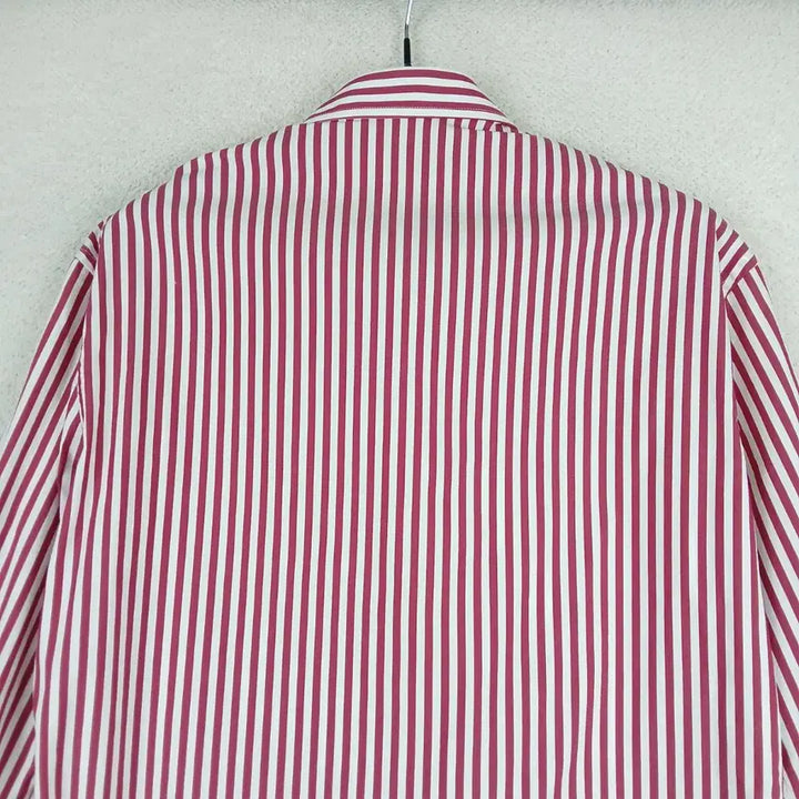 [BUNJANG] Red and White Stripe Long Sleeve Shirt (Size 55) / 여성 레드 화이트 스트라이프 긴팔 셔츠(55)