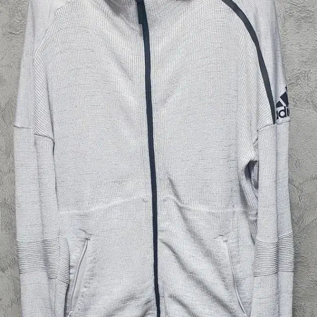[BUNJANG] Adidas White Hooded Zip-Up Jacket / 아디다스 후드 집업 화이트