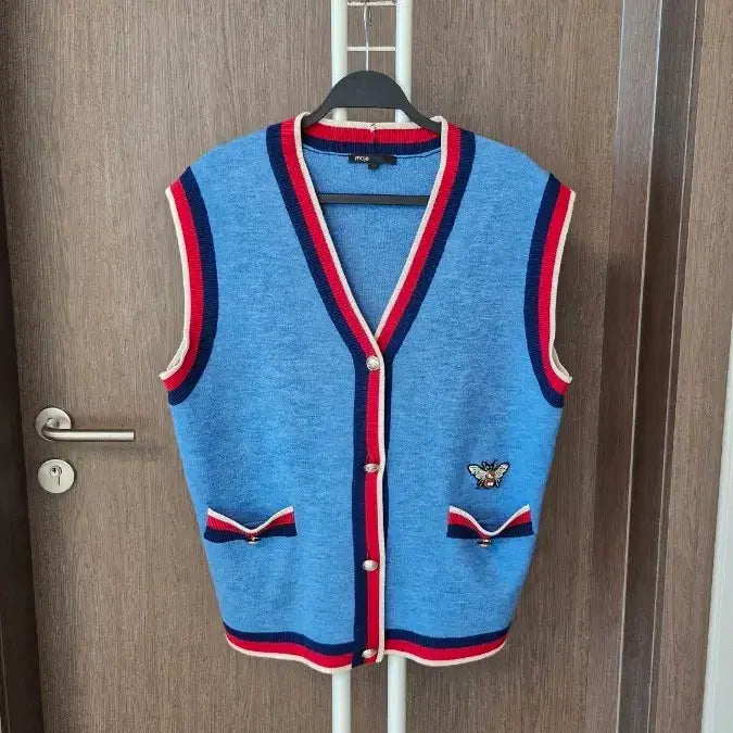 [BUNJANG] Maje Blue Knit Vest / 마쥬(90~95)  블루 니트 베스트