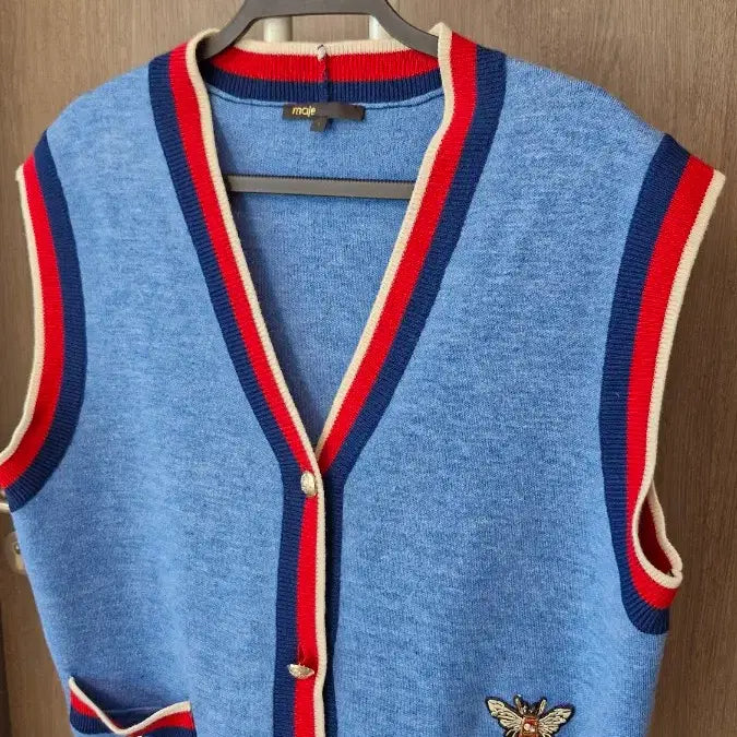 [BUNJANG] Maje Blue Knit Vest / 마쥬(90~95)  블루 니트 베스트