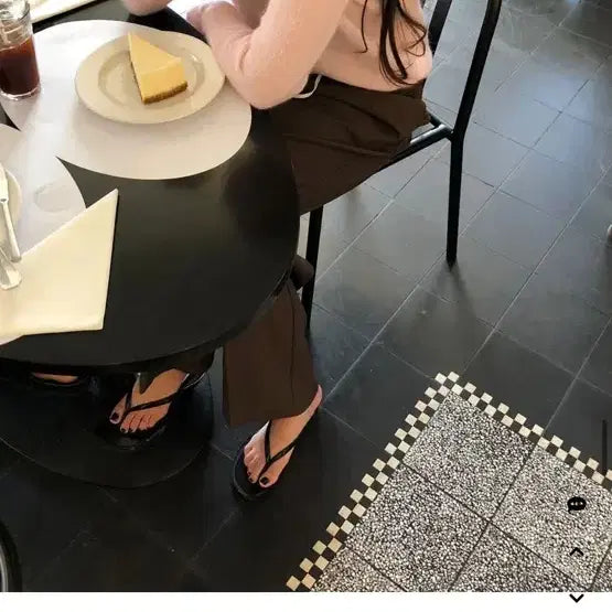 [BUNJANG] W LOG Wave Banding Slacks Set / 원로그 쉬밍알파카 웨이브밴딩슬랙스(롱)세트 미착용새상품