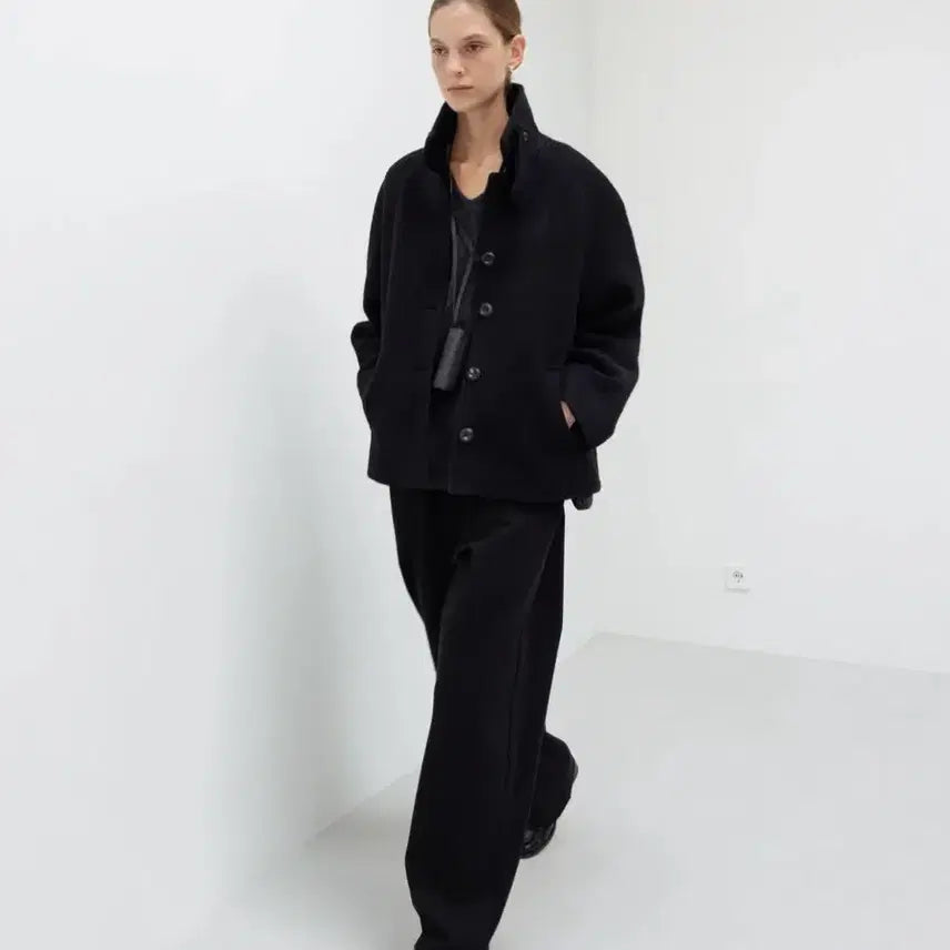 [BUNJANG] Necessary High Neck Short Coat / 네세서리 하이넥 숏코트