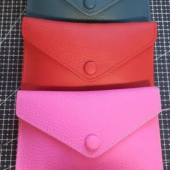 [BUNJANG] N/A Card Wallet / 가죽 카드지갑/미니지갑 (핑크/레드/블루)