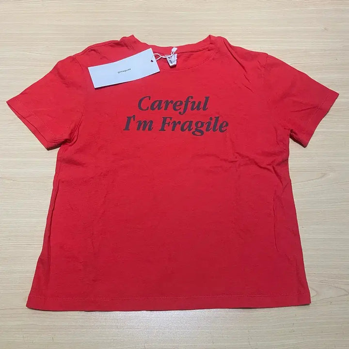[BUNJANG] Guimaguas Careful Logo T-shirt - Red (XS) / [XS] 새상품 기마구아스 careful 티셔츠/ 26ss