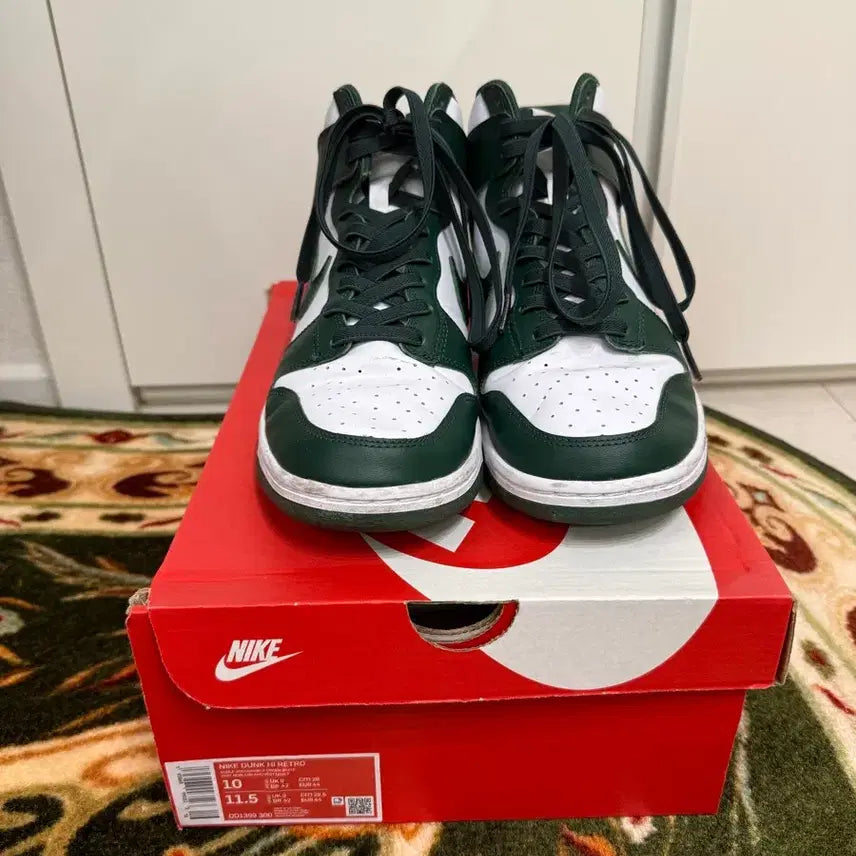 [BUNJANG] Nike Dunk High Noble Green Sneakers / 덩크하이 노블그린 280 풀박