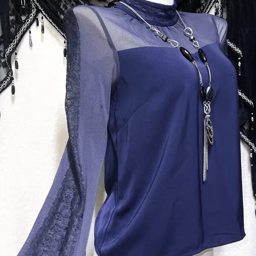 [BUNJANG] Cecil McBee Sexy See-Through Lace Blouse / 세실맥비 오네갸루 히메 섹시 시스루 레이스 블라우스 아게하 고스펑크 핀터