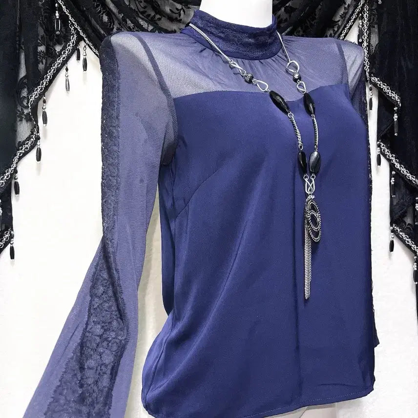 [BUNJANG] Cecil McBee Sexy See-Through Lace Blouse / 세실맥비 오네갸루 히메 섹시 시스루 레이스 블라우스 아게하 고스펑크 핀터