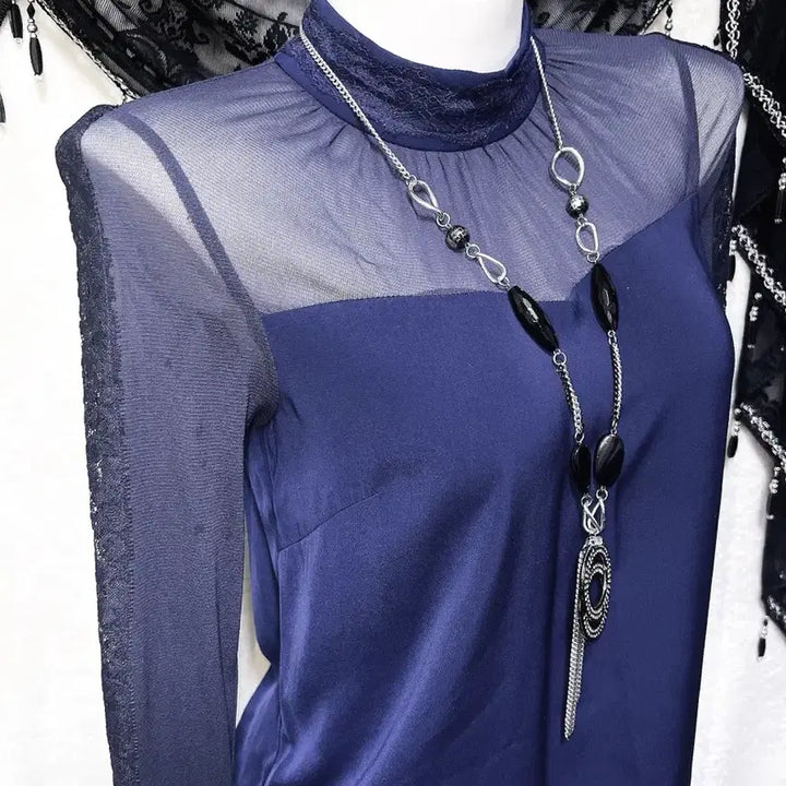 [BUNJANG] Cecil McBee Sexy See-Through Lace Blouse / 세실맥비 오네갸루 히메 섹시 시스루 레이스 블라우스 아게하 고스펑크 핀터