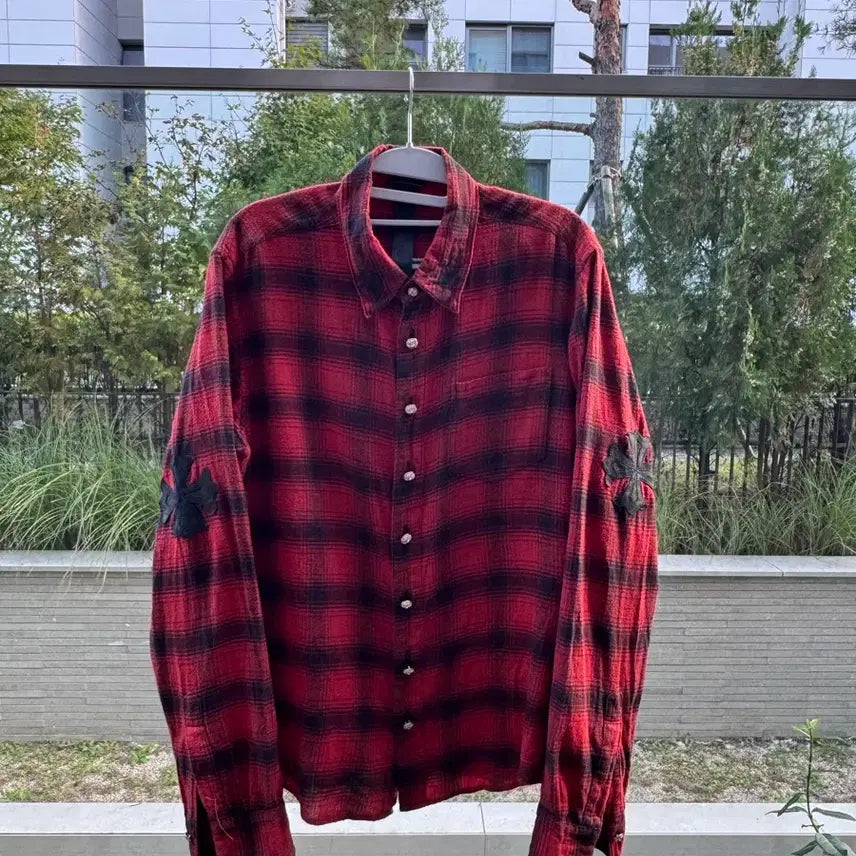 [BUNJANG] Chrome Hearts Leather Patch Shirt / 크롬하츠 가죽패치 셔츠 급처