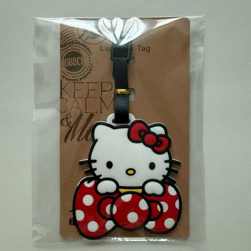 [BUNJANG] Hello Kitty Red Dot Name Tag / 헬로키티 여행용 네임택 빨강 도트